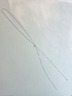 Sterling Silver Adjustable Lariat Necklace | Slider Chain | Triangle Ends
